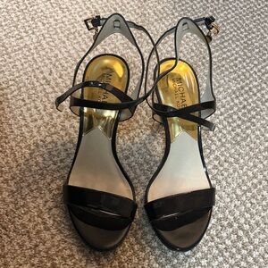 Michael Kors Black and Gold Strappy Heels